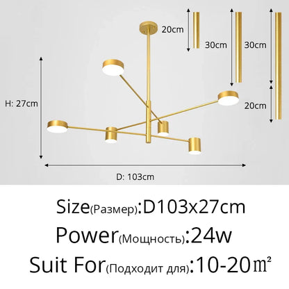 DecorBites™ LED Wrought Iron Chandelier for Living Room Bedroom Interior Lighting