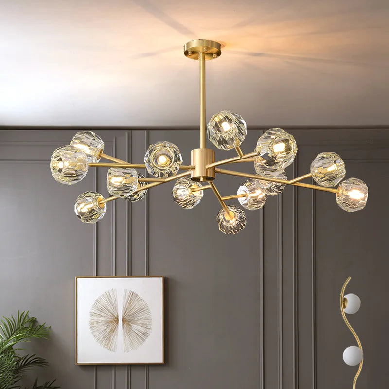 DecorBites™ Crystal LED Chandelier Ceiling Light for Elegant Home Décor