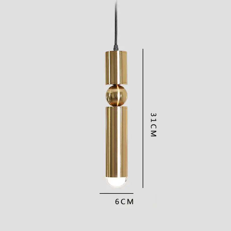 Gold Cylinder LED Pendant