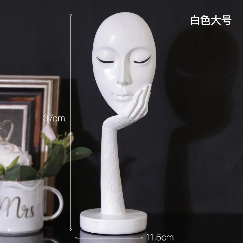 Resin Abstract Face Sculpture