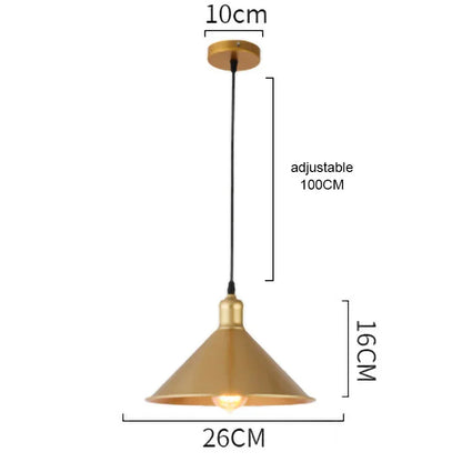 DecorBites™ Gold Wrought Iron Chandelier Pendant Light, E27 LED, Nordic Retro Style