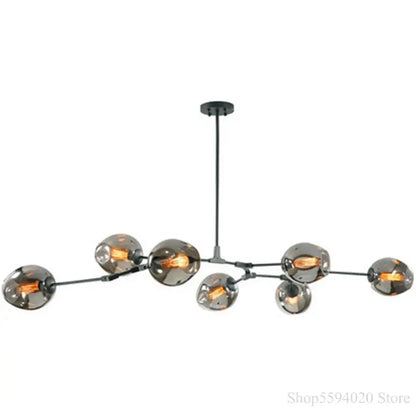 DecorBites™ Glass Black/Gold Pendant LED Lights for Living Room Bedroom - Luminaire Suspendu