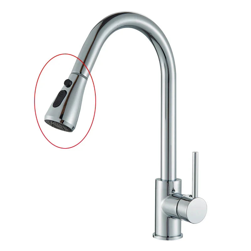 DecorBites™ Gold Brass Kitchen Faucet Rotatable Mixer Tap Single Handle Hot&Cold Water