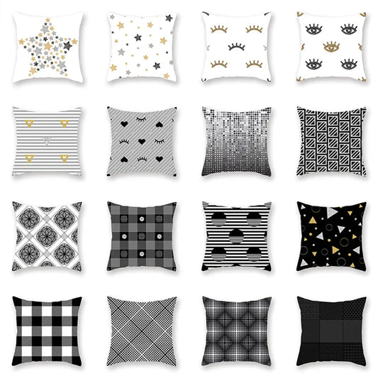 DecorBites™ Geometric Star Stripe Print Pillowcase - Wholesale, 45x45cm