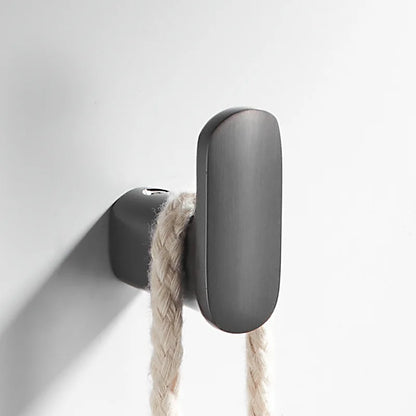 DecorBites™ Gun Grey Robe Hooks: Wall Mount Towel Hanger for Bathroom, Clothes, Hat, Coat