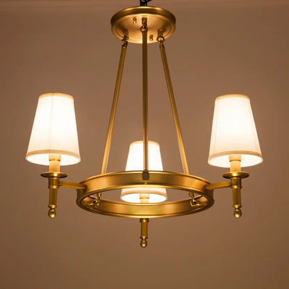 DecorBites™ Country Fabric Chandelier: Wrought Iron Bedroom Kitchen Living Room Ceiling Light