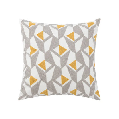 DecorBites™ Embroidered Daisy Floral Fish Pillow Cover 45x45cm/30x50cm Yellow Blue