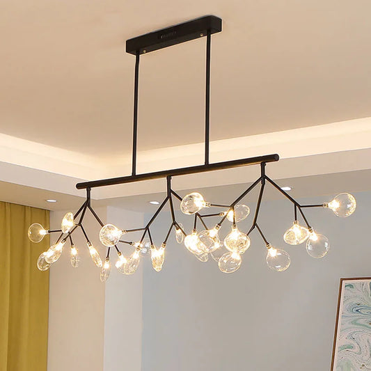 DecorBites™ Linear Firefly Chandelier: Elegant Tree Branch Lighting for Home Decor