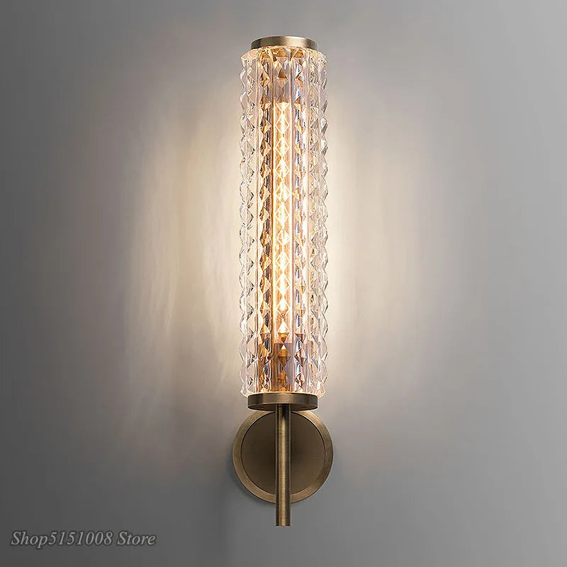 DecorBites™ Crystal Copper Wall Sconce: Modern Luxury LED Lighting for Living Room, Bathroom, Mirror