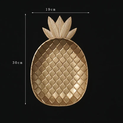 DecorBites™ Gold Leaf Plate: Luxury Decorative Tray for Jewelry, Candy, Fruit & Trinkets