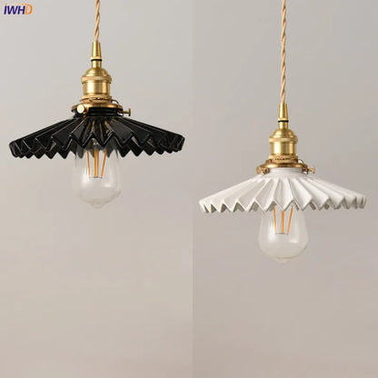 DecorBites™ Japanese Ceramic Pendant Light Fixture Copper Vintage Nordic Lamp for Home Décor