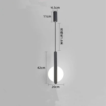 Nordic Minimalist Metal Bedside Pendant Light