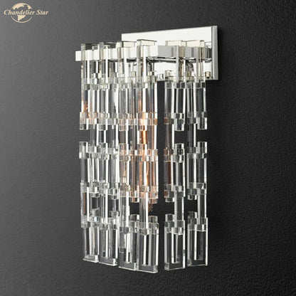 DecorBites™ Crystal Wall Sconce Lamp: Modern Art Deco Square Design for Home Interior