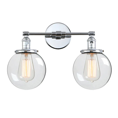 DecorBites™ Glass Ball Globe Wall Light for Retro Home Decor - Double Heads E27 Sconce