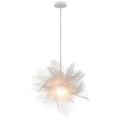 DecorBites™ Gauze Flower Chandeliers: Modern Nordic Mesh Pendant Light for Bedroom, Living, Children's Room