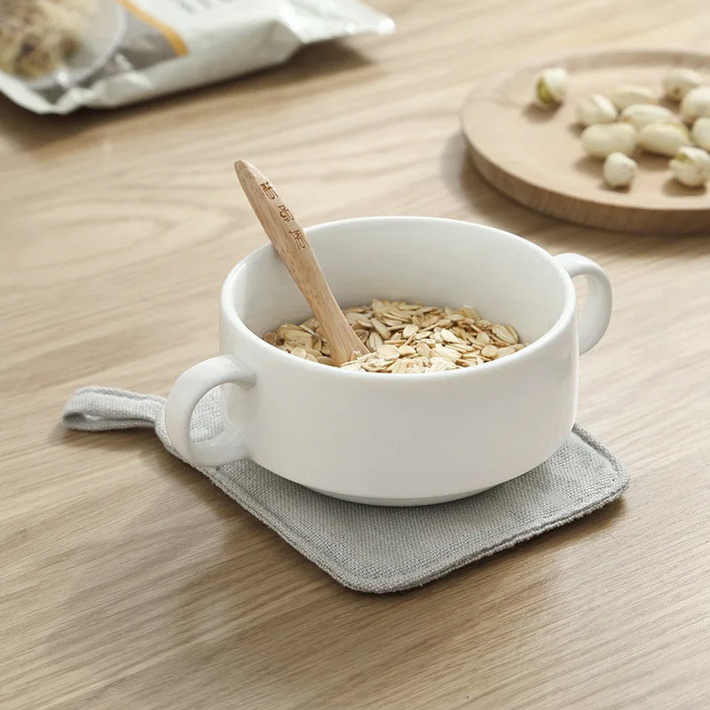 DecorBites™ Cotton Linen Coaster Set for Tea Coffee Mug Heat Protection ECO Cup Mat