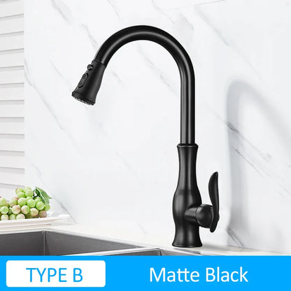 DecorBites™ Gold Swivel Spout Kitchen Faucet with Pull Down Sprayer