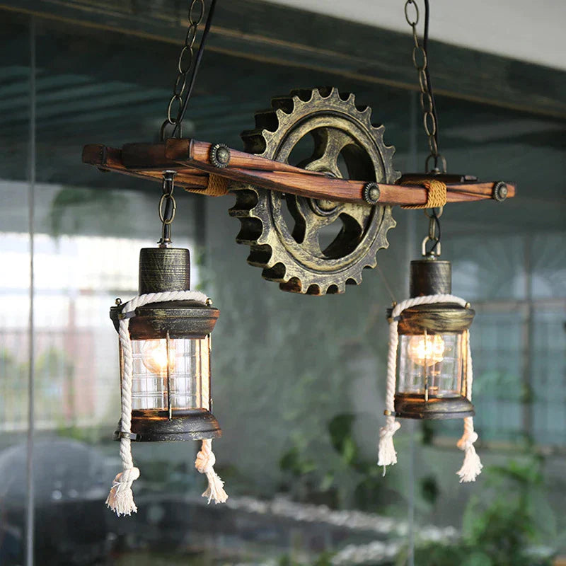 DecorBites™ Gear Industrial Chandelier Pendant Lamp for Cafe Bar Restaurant