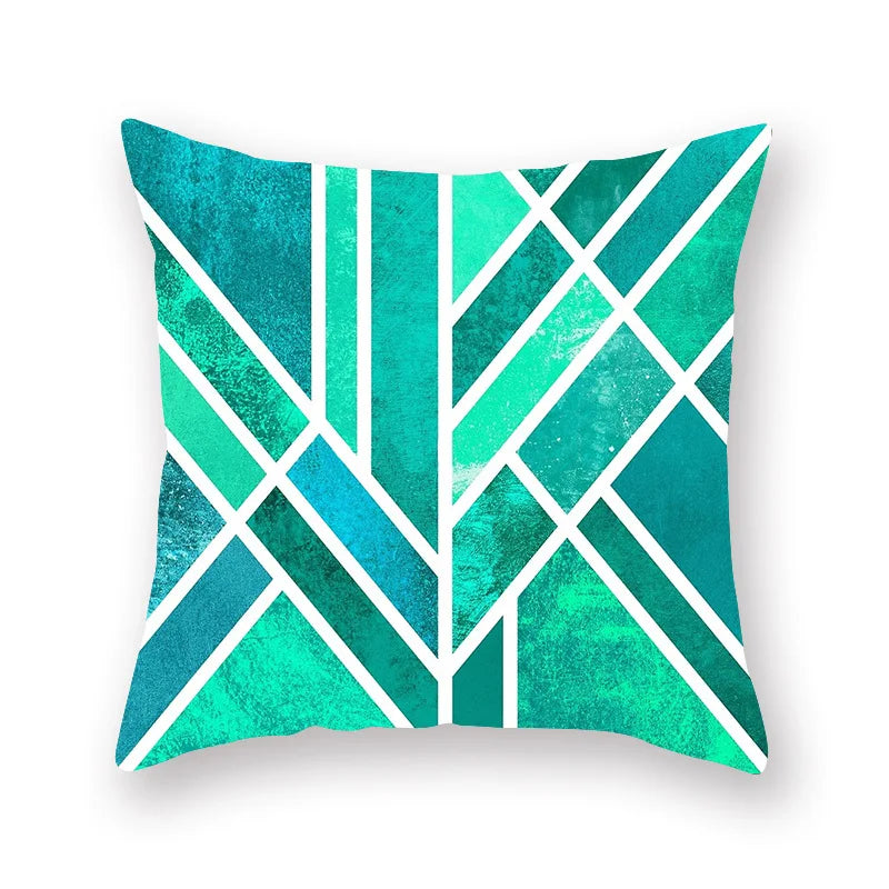 Green Geometric Pillowcase
