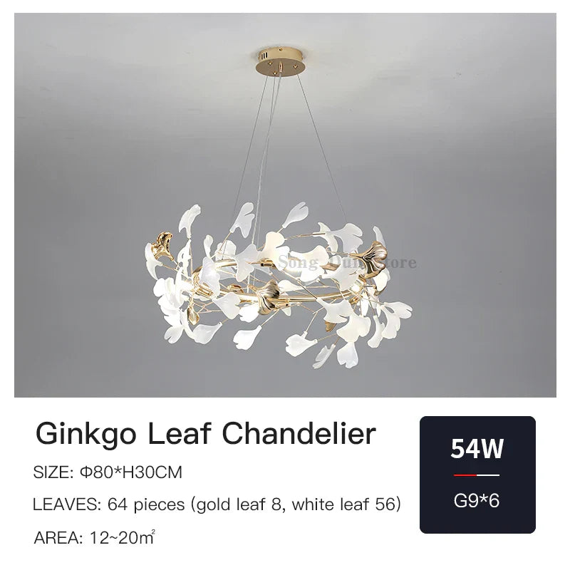 DecorBites™ Ginkgo Ceramic Chandelier: Luxury Pendant Lights for Dining & Living Room
