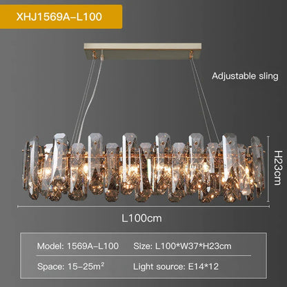 DecorBites™ Crystal LED Chandelier for Elegant Living Room, Dining, Bedroom, Kitchen