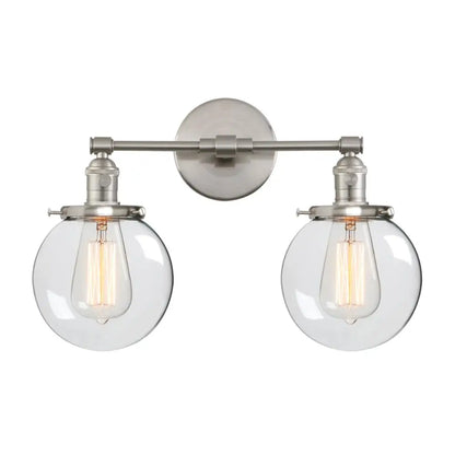 DecorBites™ Glass Ball Globe Wall Light for Retro Home Decor - Double Heads E27 Sconce