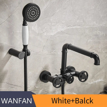DecorBites™ Gold Bathtub Shower Set with Dual Control Wall Mount