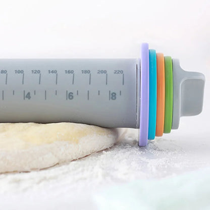 DecorBites™ Adjustable Silicone Rolling Pin for Fondant Cake Pastry Decor - Bakeware Tool