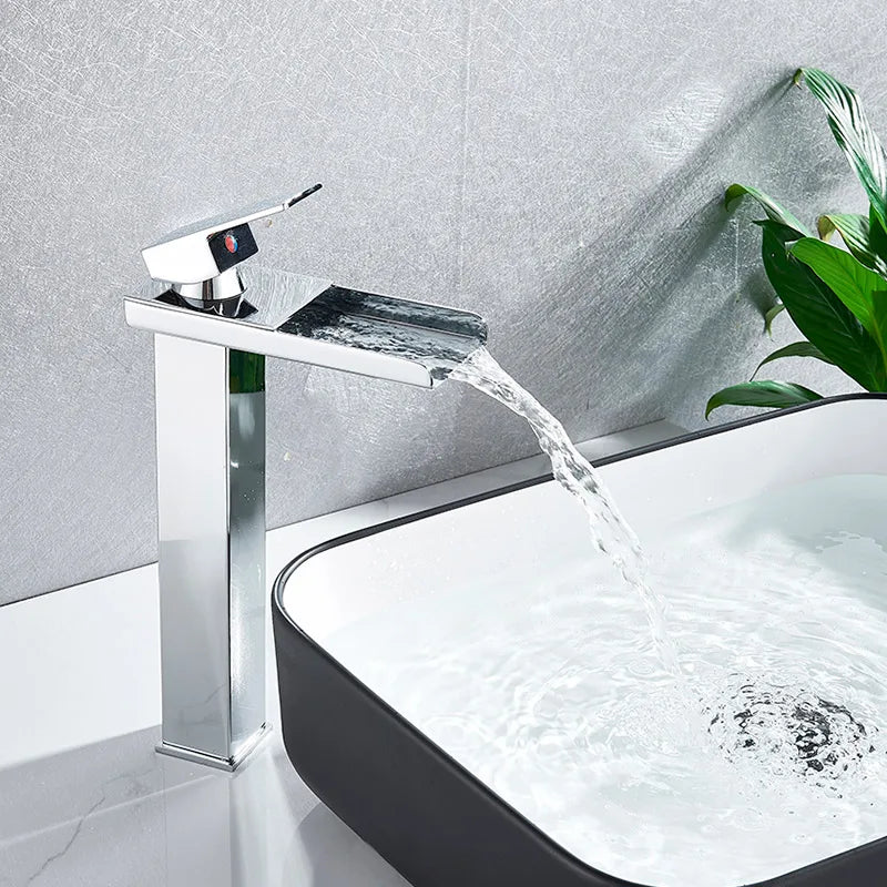 Gold Brass Basin Faucet Sleek Multi-Finish Style