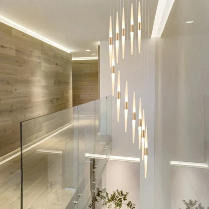DecorBites™ LED Chandelier: Stunning Loft Living Room Bedroom Kitchen Ceiling Light, Long Hanging Fixture