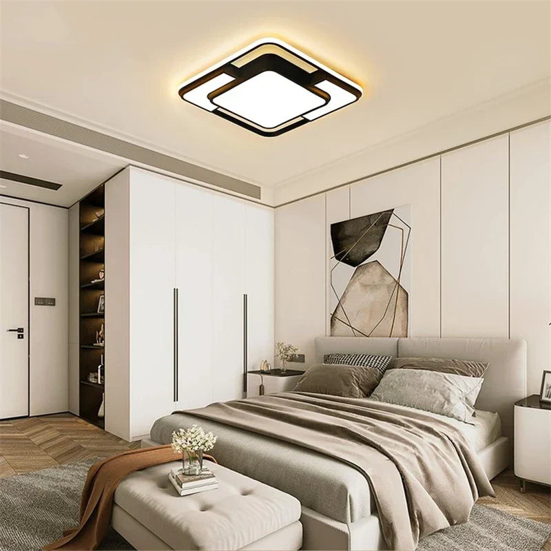 DecorBites™ Geometry LED Ceiling Light: Modern Nordic Light Luxury for Living Room Decor