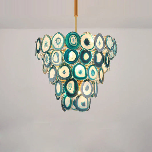 DecorBites™ LED Agate Chandelier - Modern Colorized Designer Lighting for Foyer & Dining Room