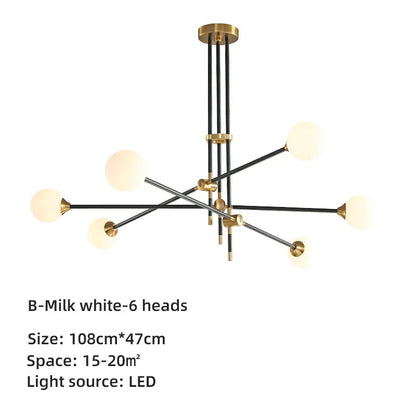 DecorBites™ Geometric Glass Ball Chandelier: Post-modern LED Pendant Lights for Stylish Decor
