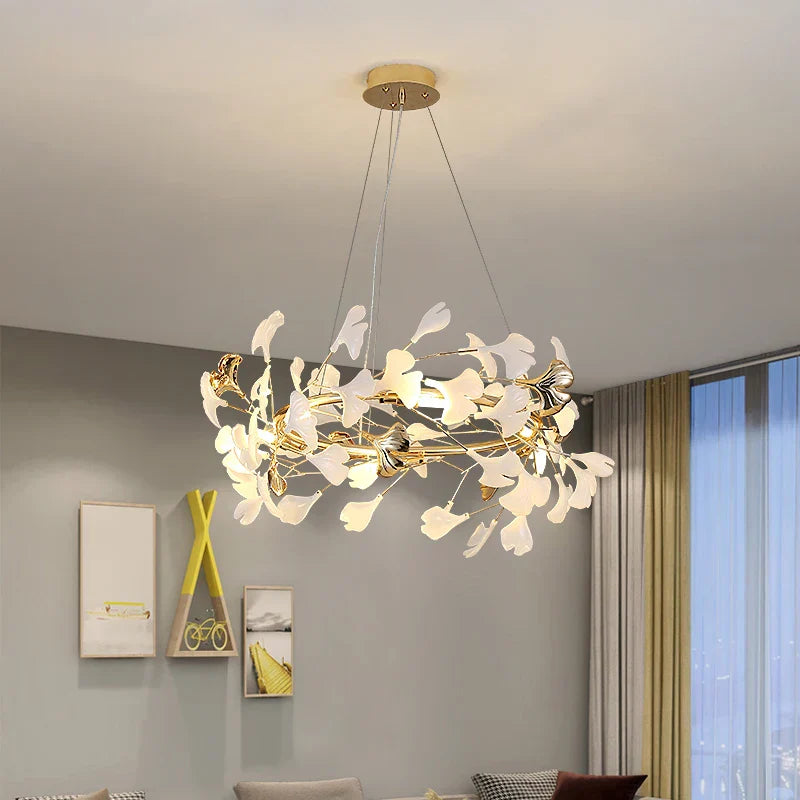 DecorBites™ Ginkgo Ceramic Chandelier: Luxury Pendant Lights for Dining & Living Room