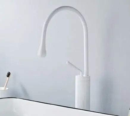 DecorBites™ Gold & Marble Basin Faucet: Single Handle Swivel Sink Water Crane