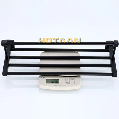 DecorBites™ Black Towel Rack: Wall-mounted Aluminium Bathroom Accessories