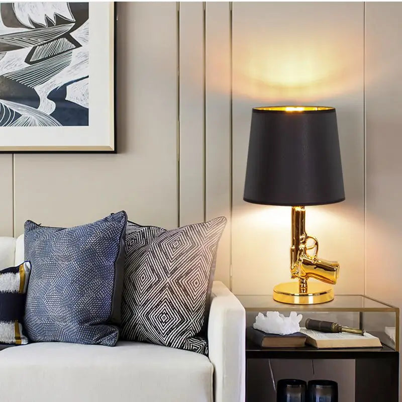 DecorBites™ Gold AK47 Floor Lamp: Modern Resin Night Light for Home Decor