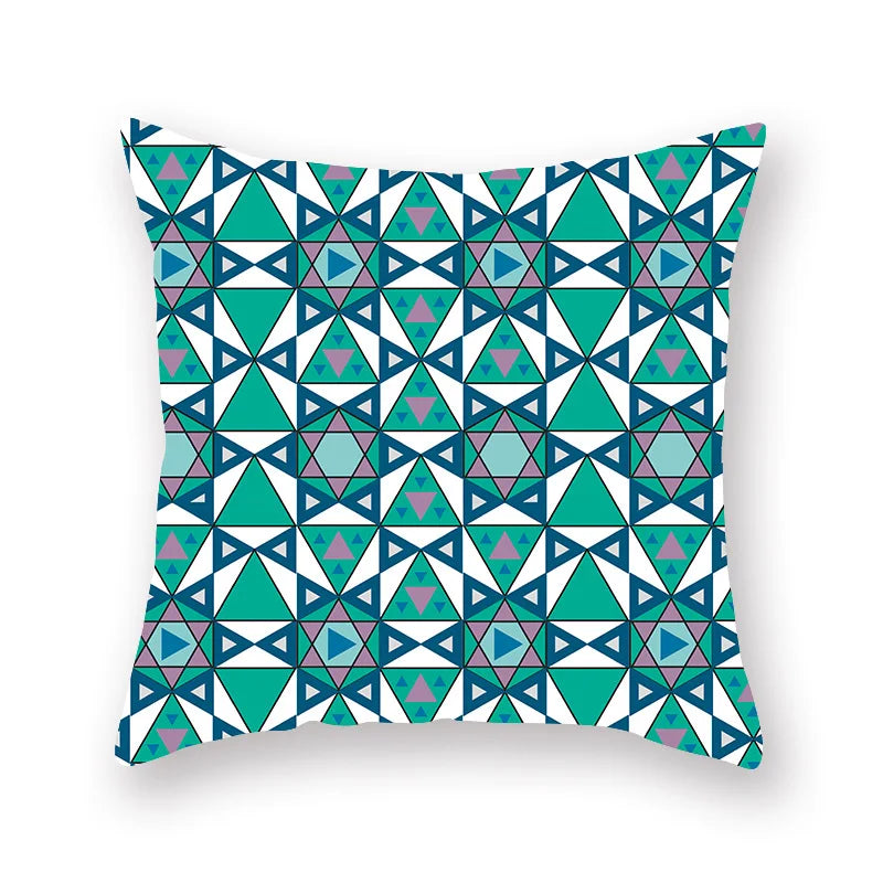 Green Geometric Pillowcase