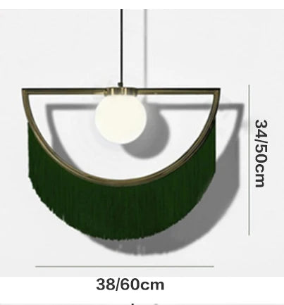 DecorBites™ Coloured Tassel Glass Ball Pendant Light for Boho Minimalist Style Bedroom & Restaurant