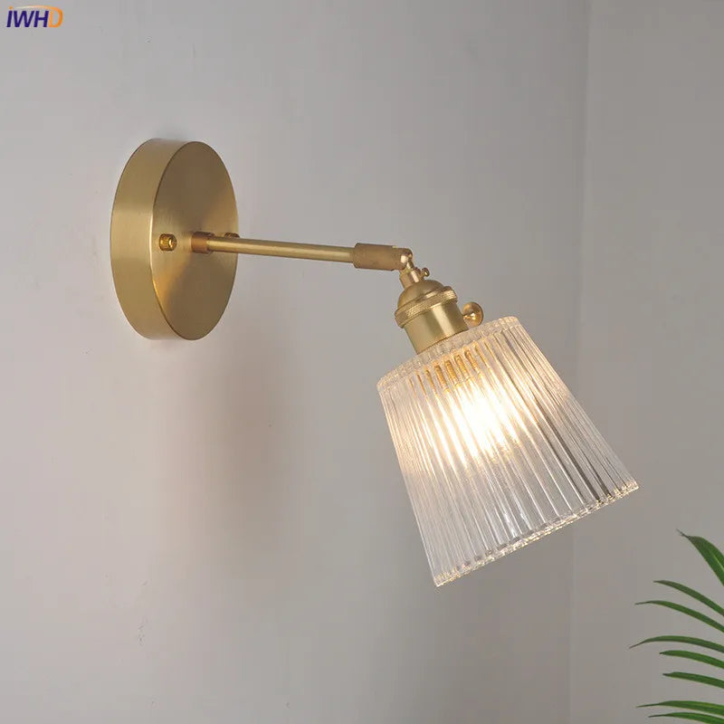 Copper Glass LED Sconce Japanese Style Stairway