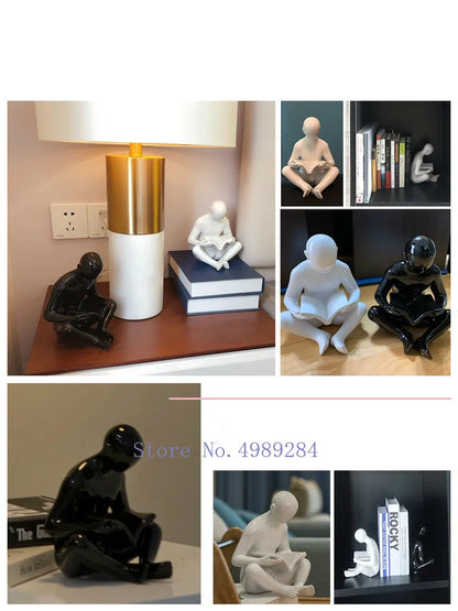 DecorBites™ Creative Ceramics Sculpture for Modern Desktop Bookcase Decor and Home Craft Decoration