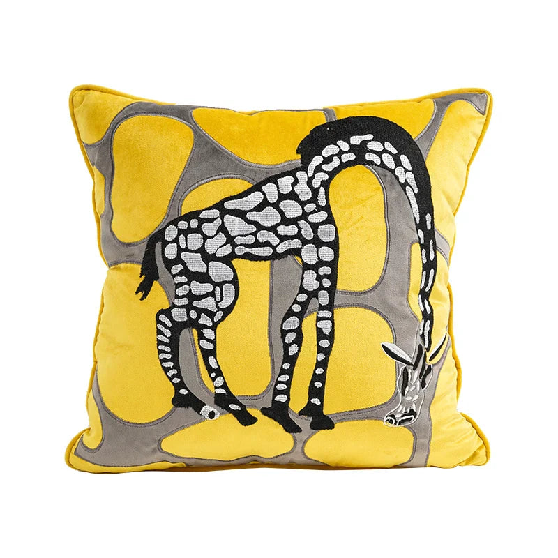 Leather Embroidery Cushion Cover