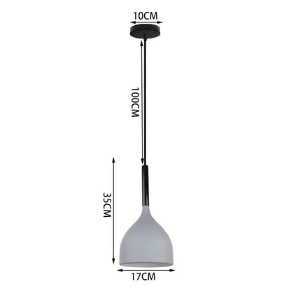 DecorBites™ Industrial Gray Pendant Light with LED for Living Room, Foyer - Modern Luminaire