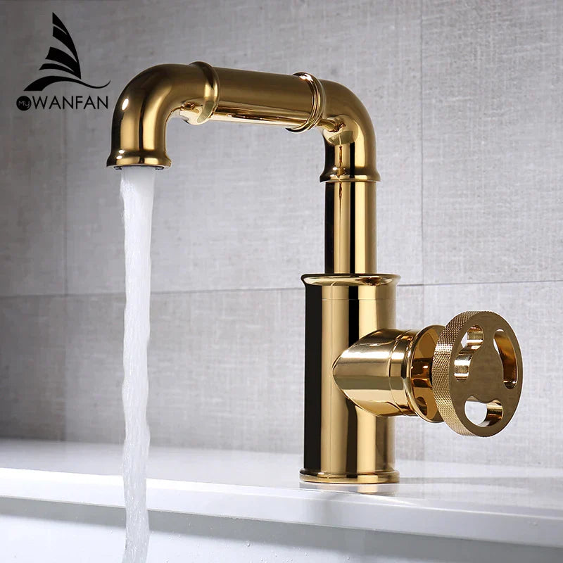 DecorBites™ Black Brass Basin Faucet: Hot Cold Mixer Tap, Contemporary Style