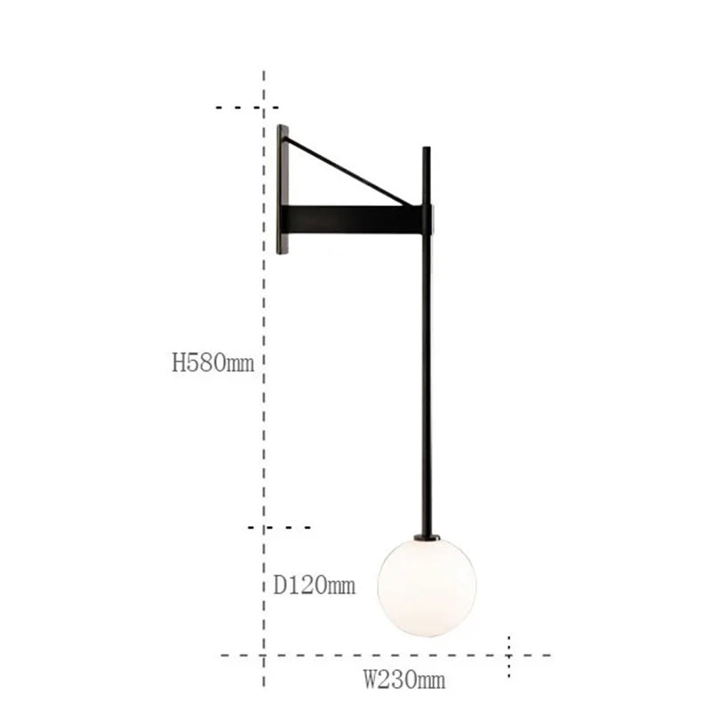 DecorBites™ Geometric Iron Wall Lamp: Modern Nordic Design for Living Room, Bedroom, or Bedside