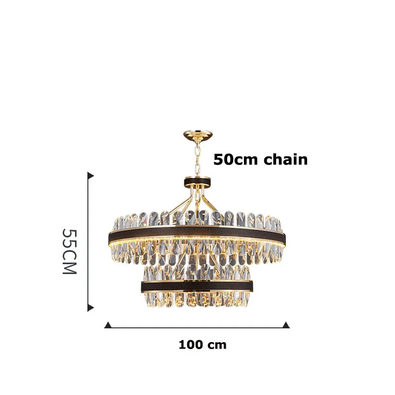 DecorBites™ Crystal Oval Chandelier Lighting for Dinning Room