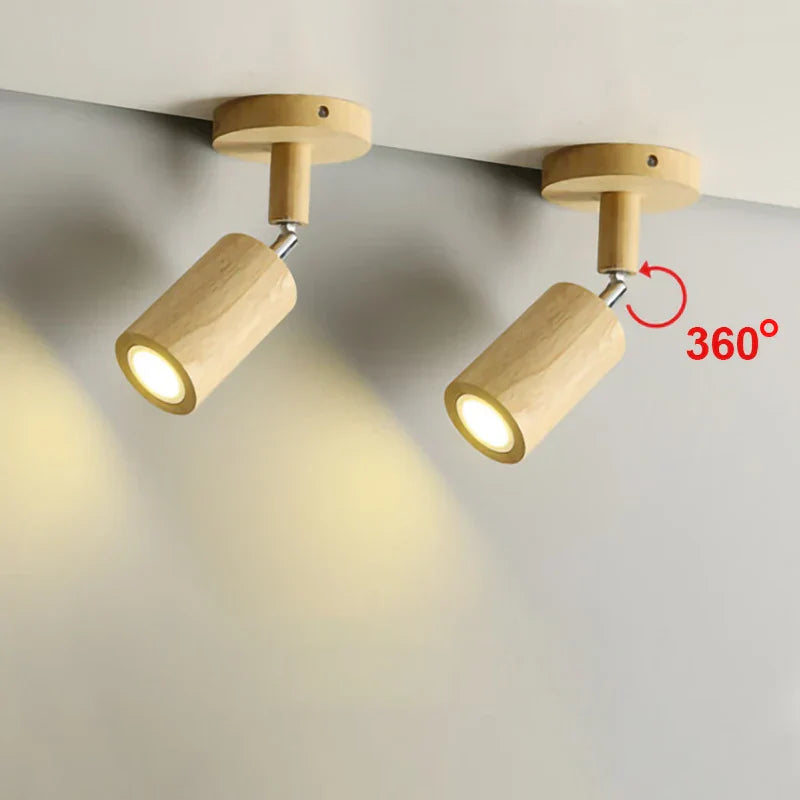 DecorBites™ LED Wood Ceiling Light Downlight Spot Acrylic Indoor Lamp for Home Decoration