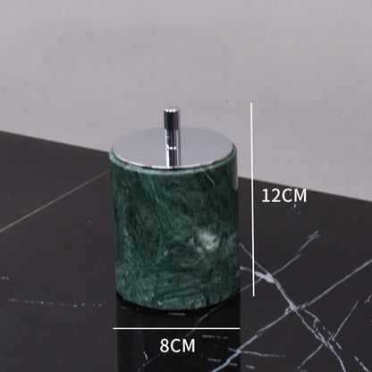 DecorBites™ Green Marble Bathroom Set: Dispenser, Dish, Holder, Tissue Box & Accessories