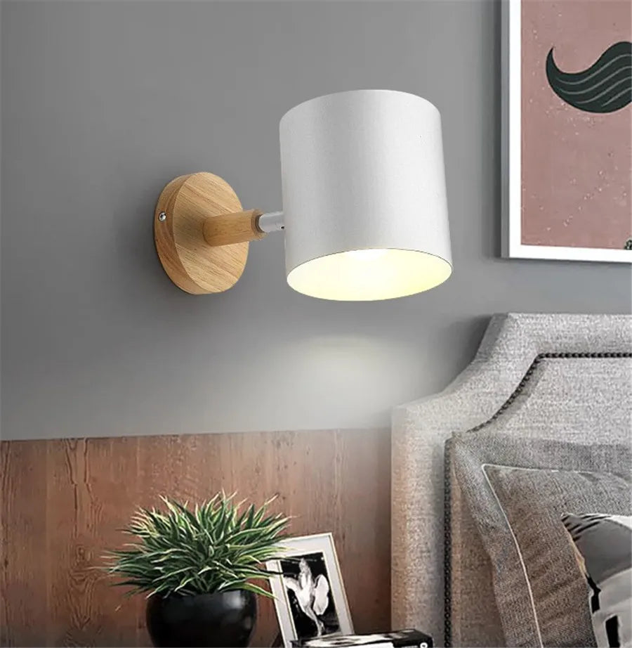 DecorBites™ LED Wood Wall Sconce Modern E27 Base Fixture for Aisle Lighting