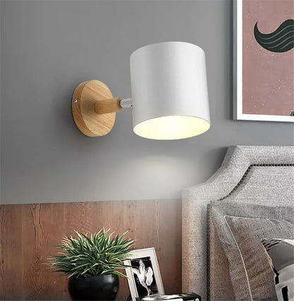 DecorBites™ LED Wood Wall Sconce Modern E27 Base Fixture for Aisle Lighting